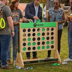 Giant Fast Four Game: 36" x 40" All-Wood Set with 36 Custom-Printed Discs (18 of each color)