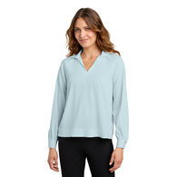 *NEW* Women's Buttery Soft Stretch Long Sleeve Popover Blouse with Flattering Drape and Modern Style