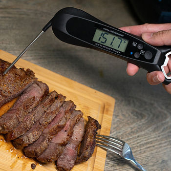 *NEW* Deluxe Foldable Instant-Read Waterproof Meat Thermometer and Backlit Display