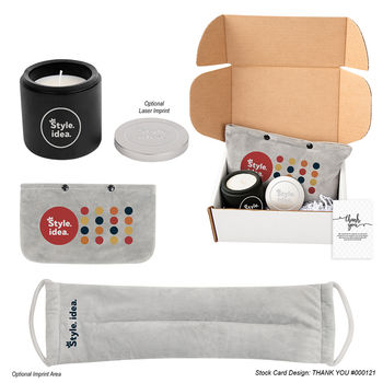 *NEW* BUNDLE Ready-To-Ship Pamper Me Self-Care Gift Set with Cement Candle & Neck and Shoulder Wrap with Mailer Box, Crinkle Stuffing and Insert Card