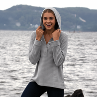 *NEW* Women's Jersey-Lined Jacquard Stripe Hoodie with a Surf-Inspired Style�