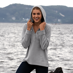 *NEW* Women's Jersey-Lined Jacquard Stripe Hoodie with a Surf-Inspired Style&nbsp;