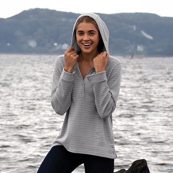 *NEW* Women's Jersey-Lined Jacquard Stripe Hoodie with a Surf-Inspired Style&nbsp;