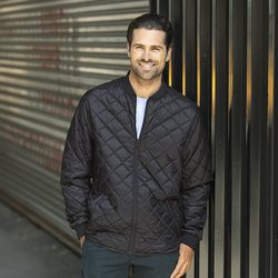 *NEW* Men's Travel-Ready Lightweight Full-Zip Quilted Bomber-Style Jacket That Packs Into Its Own Pouch&nbsp;