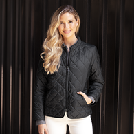 *NEW* Women's Travel-Ready Lightweight Full-Zip Quilted Bomber-Style Jacket That Packs Into Its Own Pouch�