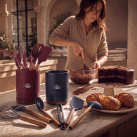 *NEW* Chalet Collection Fluted Kitchen Set with Stoneware Crock and 6 Silcone & Wood Utensils
