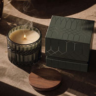 *NEW* Chalet Collection Chevron Candle with Acacia Wood Lid