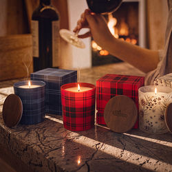 *NEW* Patterned Glass Candle with Wood Lid