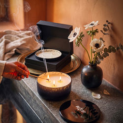 *NEW* 3-Wick Metallic Glass Candle with Tin Lid