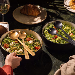 *NEW* Porcelain Salad Bowl with Serving Utensils