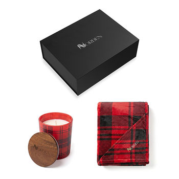 *NEW* BUNDLE Flannel Blanket and Matching Candle Gift Set