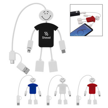 *NEW* Smiley Joe&nbsp;Multi-Charging Cable & USB Hub Charges, Connects and Expands Your On-The-Go Workspace