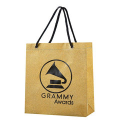 *NEW* 9" x 10" Glitter-Finished Tote Bag with Rope Handles Makes for a Great Gala Gift Bag