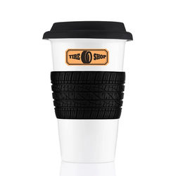 *NEW* 14 oz Ceramic Tumbler with a Ribbed Silicone Top and Tire Pattern Grip&nbsp;