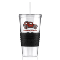 *NEW* 24 oz Single-Wall Tumber with Straw and Tire Pattern Grip�