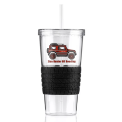 *NEW* 24 oz Single-Wall Tumber with Straw and Tire Pattern Grip&nbsp;
