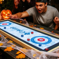 *NEW* Custom 4��Long Tabletop Shuffleboard Game with Full-Color Branded Playing Surface�for Parties & Company Events