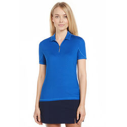 *NEW* Callaway&reg; Higher-End Women's Subtle Chevron Pattern 1/4-Zip Performance Polo, Opti-Dri Comfort & UPF 40 Sun Protection