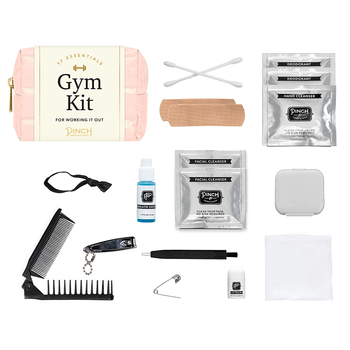 *NEW* Gym Essentials Kit with 17-Pieces for Workouts, Freshening Up & On-the-Go Fixes in Faux Leather Retail Packaging
